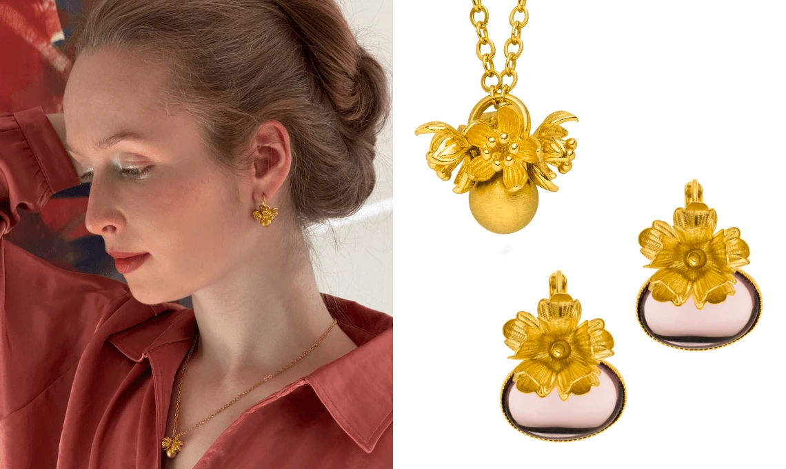 Doll Up Sister Ohrschmuck Kollektion – AMALA Model trägt AMALA Schmuck von Doll Up Sister