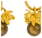 Preview: Detailansicht der Cherry Bloom Ohrringe mit Goldauflage und Hydroquarzkugel
