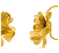 Preview: Detailansicht der Roselle Ohrringe in Gold mit strukturierter Blütenform und reliefartiger Oberfläche